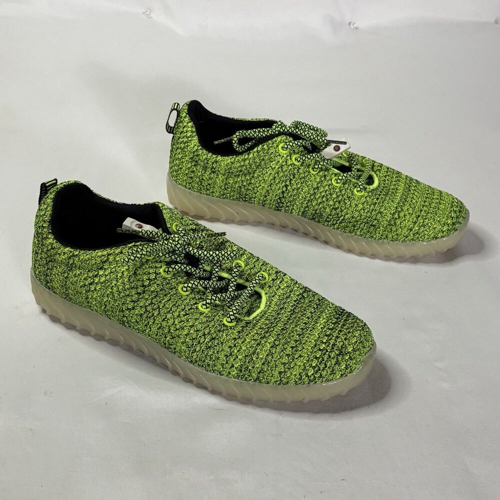 Night-Up LED Sneakers Green Knit Glow in Dark Shoes Women’s 7.5 RGB